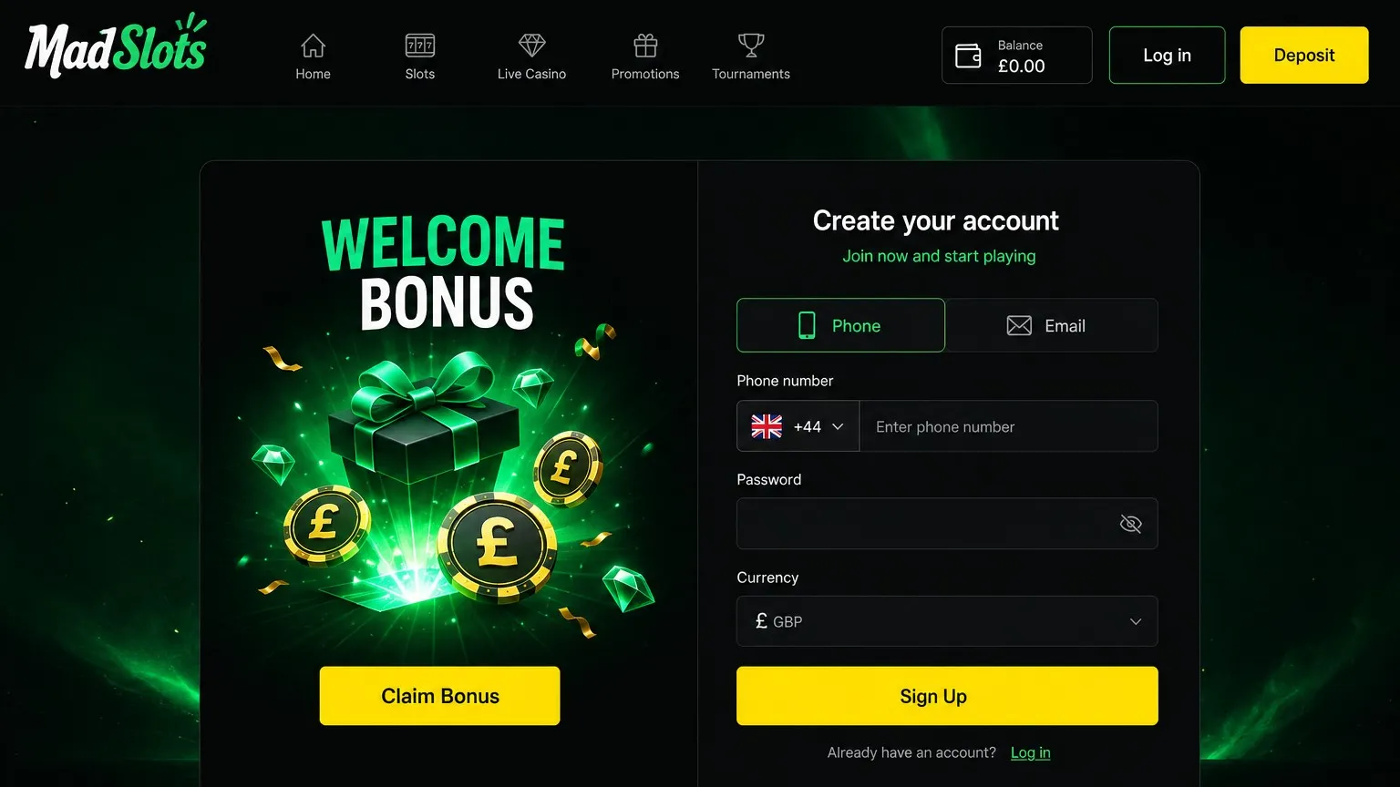 MadSlots login guide and account access